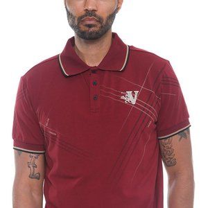 Men's Burgundy Version Couture Polo Button Down Shirt